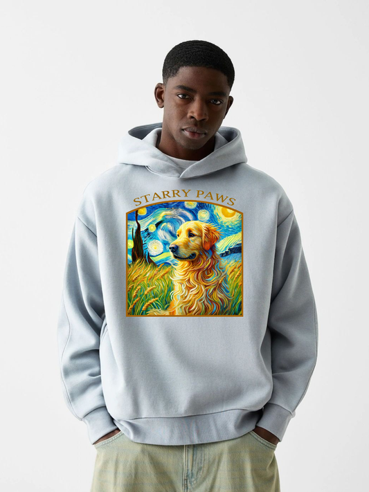 Starry Paws Golden Retriever Hoodie – Dog Lovers Artistic Sweatshirt