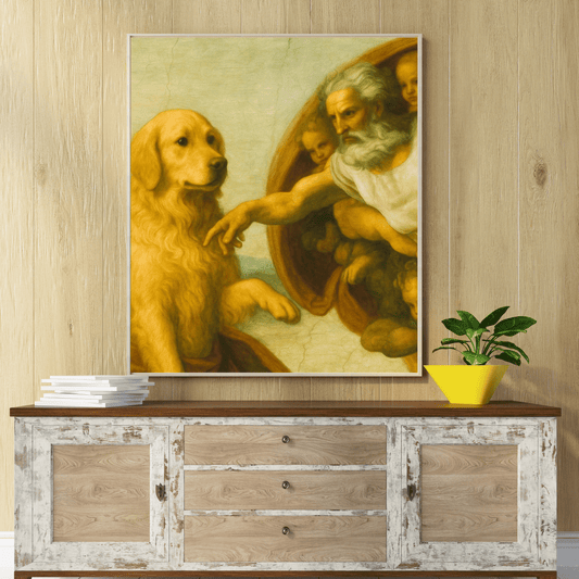 Golden Retriever Renaissance Framed Canvas – Dog Art Wall Décor
