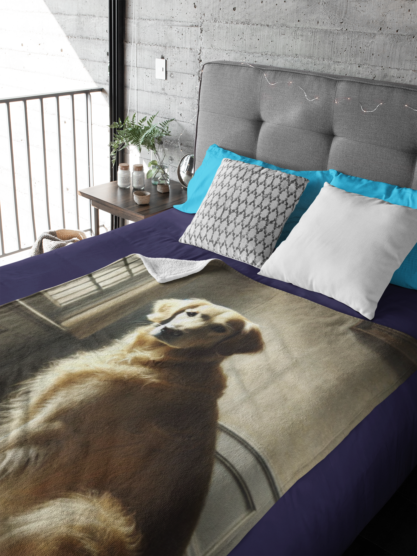 Golden Retriever Classic Portrait Blanket – Elegant Dog Art Throw