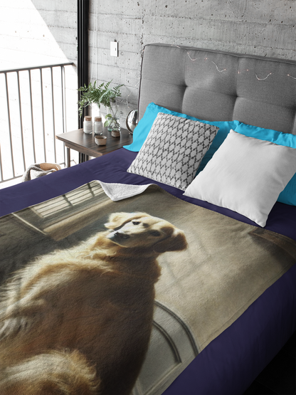 Golden Retriever Classic Portrait Blanket – Elegant Dog Art Throw